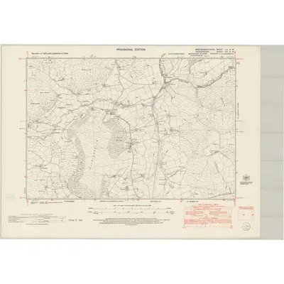 1948 Map of Montgomeryshire LII.NW, 1953 Print
