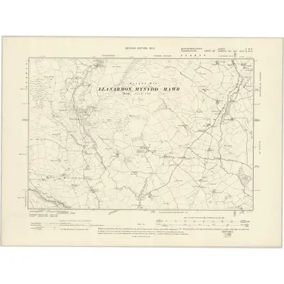 1900 Map of Montgomeryshire V.NE, 1903 Print