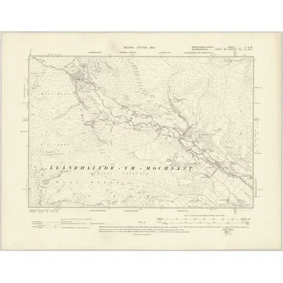 1900 Map of Montgomeryshire V.NW, 1902 Print