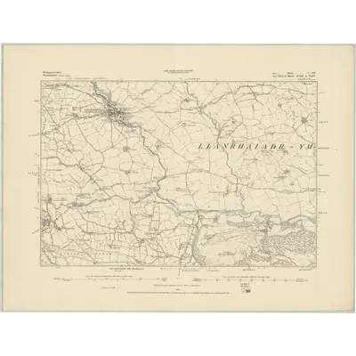 1875 Map of Montgomeryshire V.SE, 1886 Print