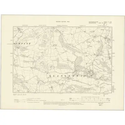 1900 Map of Montgomeryshire VI.SW, 1902 Print