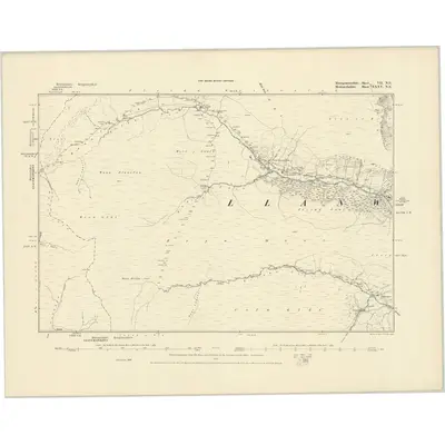 1886 Map of Montgomeryshire VII.NE, 1887 Print