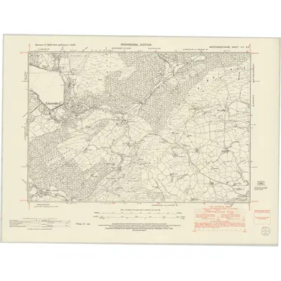 1949 Map of Montgomeryshire VIII.SE, 1953 Print