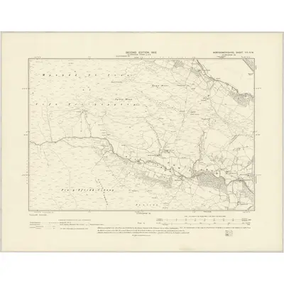 1900 Map of Montgomeryshire VIII.SW, 1902 Print