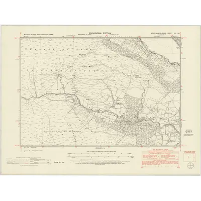 1949 Map of Montgomeryshire VIII.SW, 1953 Print