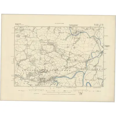 1874 Map of Montgomeryshire X.NE, 1885 Print