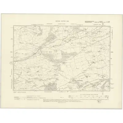 1900 Map of Montgomeryshire X.NW, 1902 Print