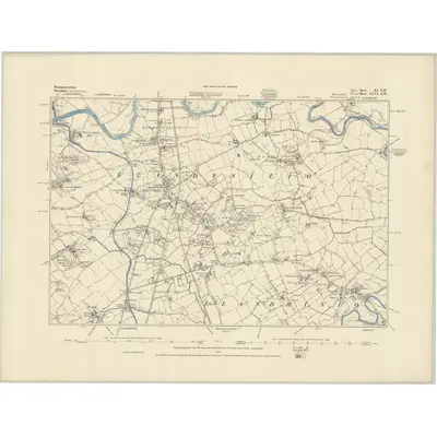 1874 Map of Montgomeryshire XI.SW, 1887 Print