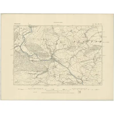 1885 Map of Montgomeryshire XIII.NE, 1886 Print