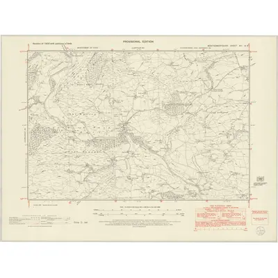 1949 Map of Montgomeryshire XIII.NE, 1953 Print