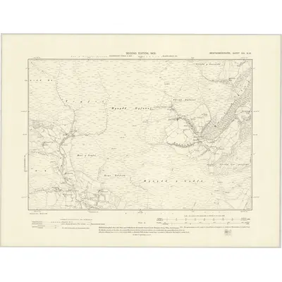 1900 Map of Montgomeryshire XIII.NW, 1902 Print