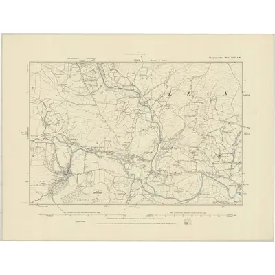 1885 Map of Montgomeryshire XIII.SW, 1886 Print