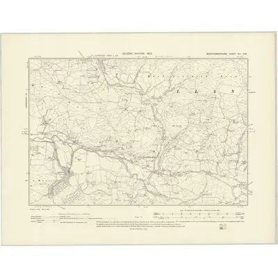 1900 Map of Montgomeryshire XIII.SW, 1902 Print