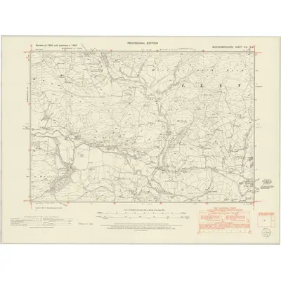 1949 Map of Montgomeryshire XIII.SW, 1953 Print