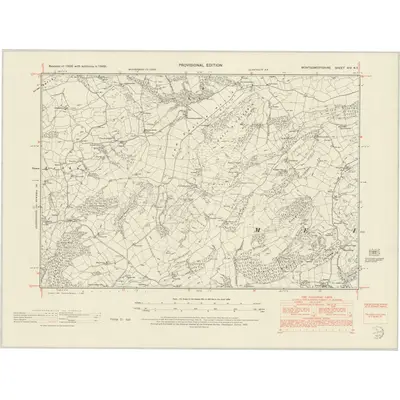1949 Map of Montgomeryshire XIV.NE, 1953 Print