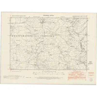 1949 Map of Montgomeryshire XIV.NW, 1953 Print