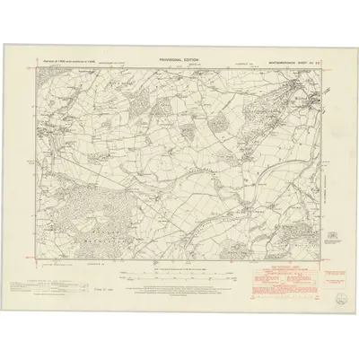 1949 Map of Montgomeryshire XIV.SE, 1954 Print