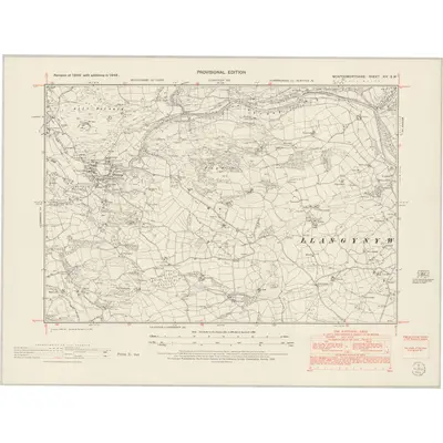 1949 Map of Montgomeryshire XIV.SW, 1953 Print