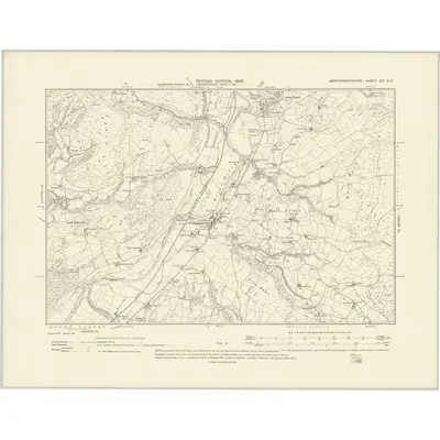 1900 Map of Montgomeryshire XIX.SE, 1903 Print