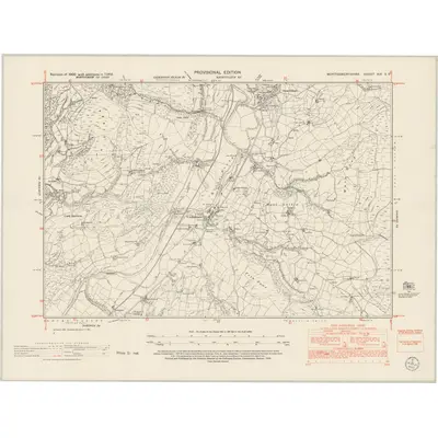 1948 Map of Montgomeryshire XIX.SE, 1953 Print