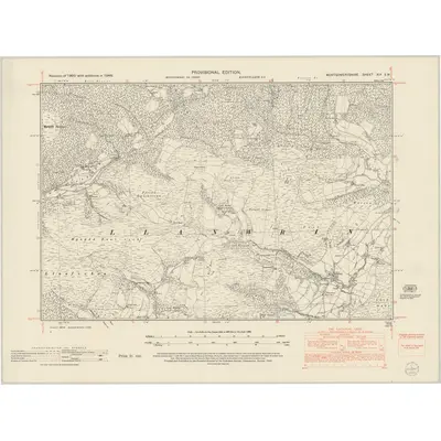 1948 Map of Montgomeryshire XIX.SW, 1953 Print