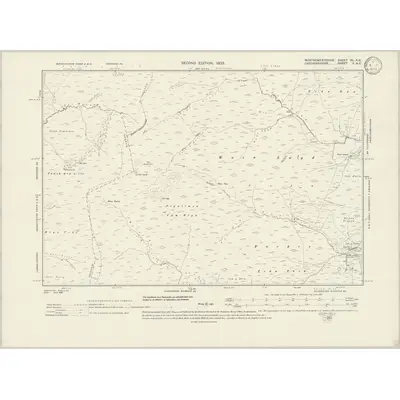 1901 Map of Montgomeryshire XL.NE, 1933 Print