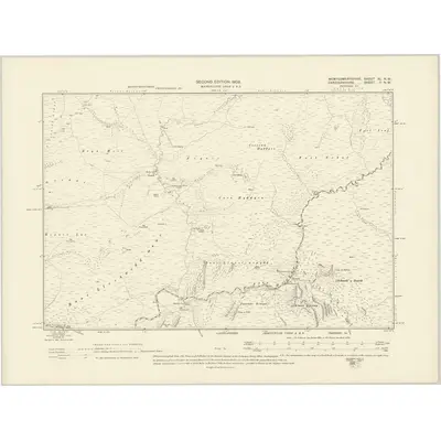 1900 Map of Montgomeryshire XL.NW, 1903 Print