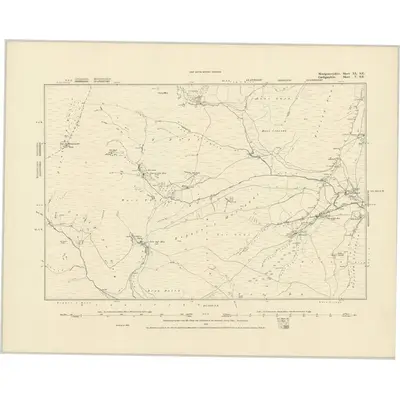 1885 Map of Montgomeryshire XL.SE, 1886 Print