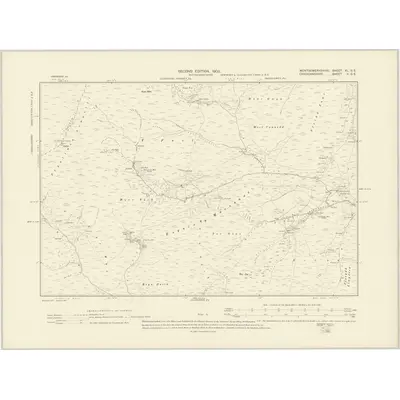 1901 Map of Montgomeryshire XL.SE, 1903 Print