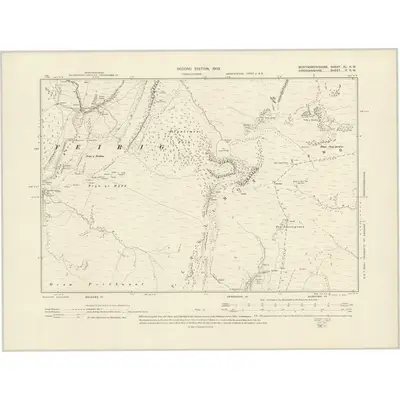 1900 Map of Montgomeryshire XL.SW, 1903 Print
