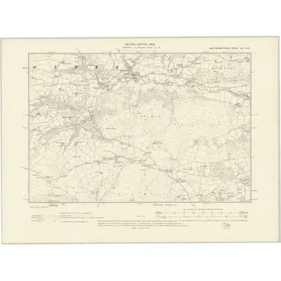1901 Map of Montgomeryshire XLI.NE, 1903 Print
