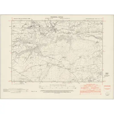 1948 Map of Montgomeryshire XLI.NE, 1953 Print
