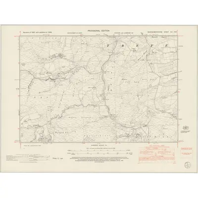 1948 Map of Montgomeryshire XLI.NW, 1953 Print