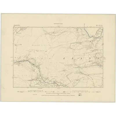1885 Map of Montgomeryshire XLI.SW, 1886 Print