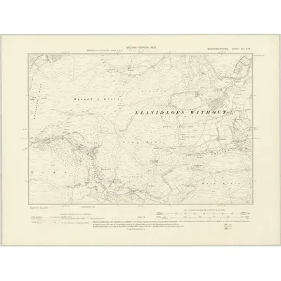 1901 Map of Montgomeryshire XLI.SW, 1903 Print