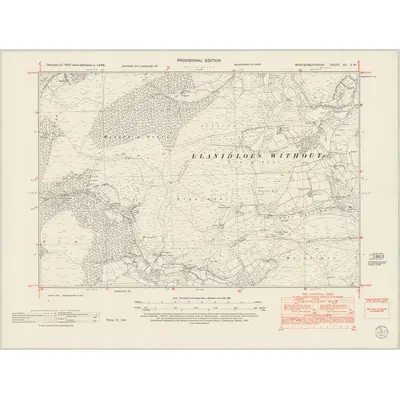 1948 Map of Montgomeryshire XLI.SW, 1953 Print