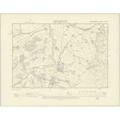 1901 Map of Montgomeryshire XLII.NE, 1903 Print