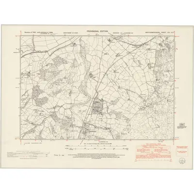 1948 Map of Montgomeryshire XLII.NE, 1953 Print