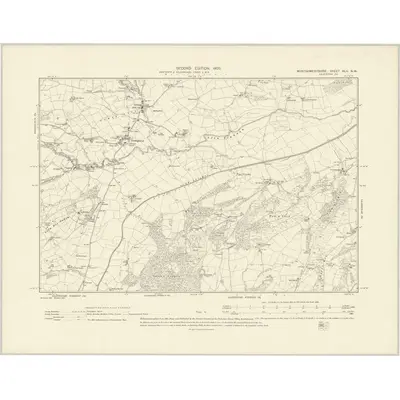 1901 Map of Montgomeryshire XLII.NW, 1903 Print