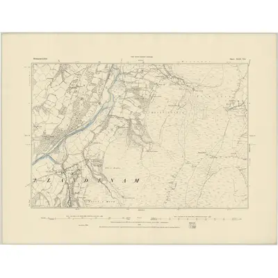 1884 Map of Montgomeryshire XLII.SE, 1885 Print