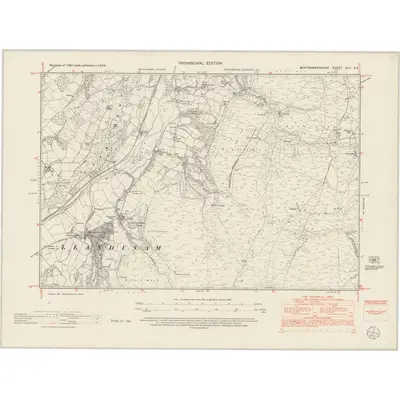 1948 Map of Montgomeryshire XLII.SE, 1953 Print