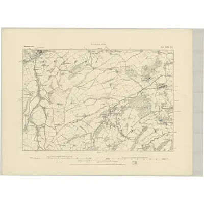 1884 Map of Montgomeryshire XLIII.NE, 1885 Print