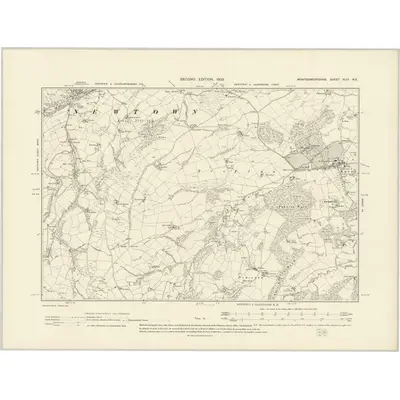 1901 Map of Montgomeryshire XLIII.NE, 1903 Print