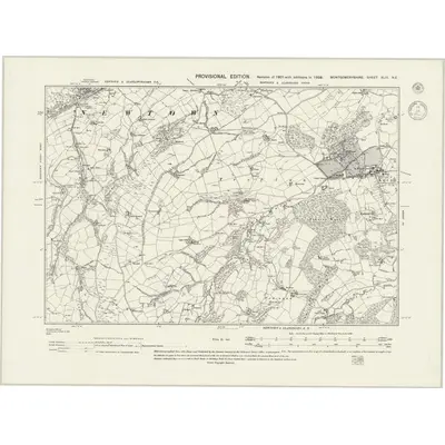 1938 Map of Montgomeryshire XLIII.NE, 1943 Print