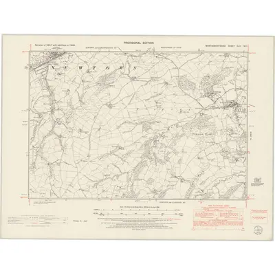 1949 Map of Montgomeryshire XLIII.NE, 1953 Print