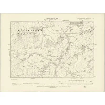 1901 Map of Montgomeryshire XLIII.NW, 1903 Print