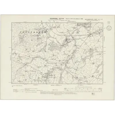 1938 Map of Montgomeryshire XLIII.NW, 1943 Print
