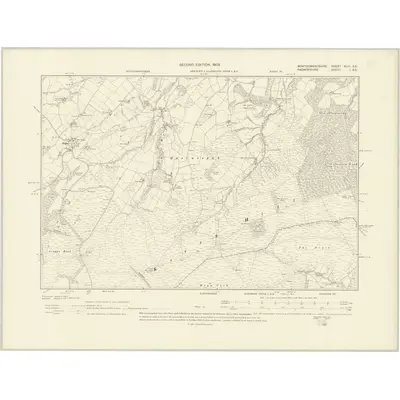 1901 Map of Montgomeryshire XLIII.SE, 1903 Print