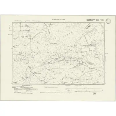 1901 Map of Montgomeryshire XLIX.NE, 1933 Print