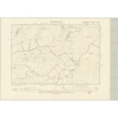 1901 Map of Montgomeryshire XLIX.NW, 1903 Print
